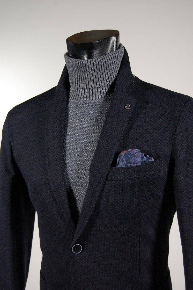 Falko Rosso Giacca blazer sfoderato micro fantasia blu falko rosso Saldi