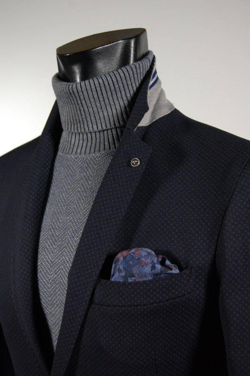 Falko Rosso Giacca blazer sfoderato micro fantasia blu falko rosso Saldi