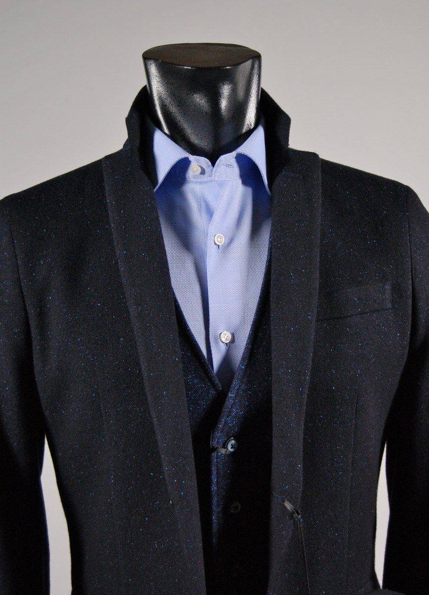 John Barritt Giacca slim fit blu john barritt in lana e seta sfoderata Vendita Calda