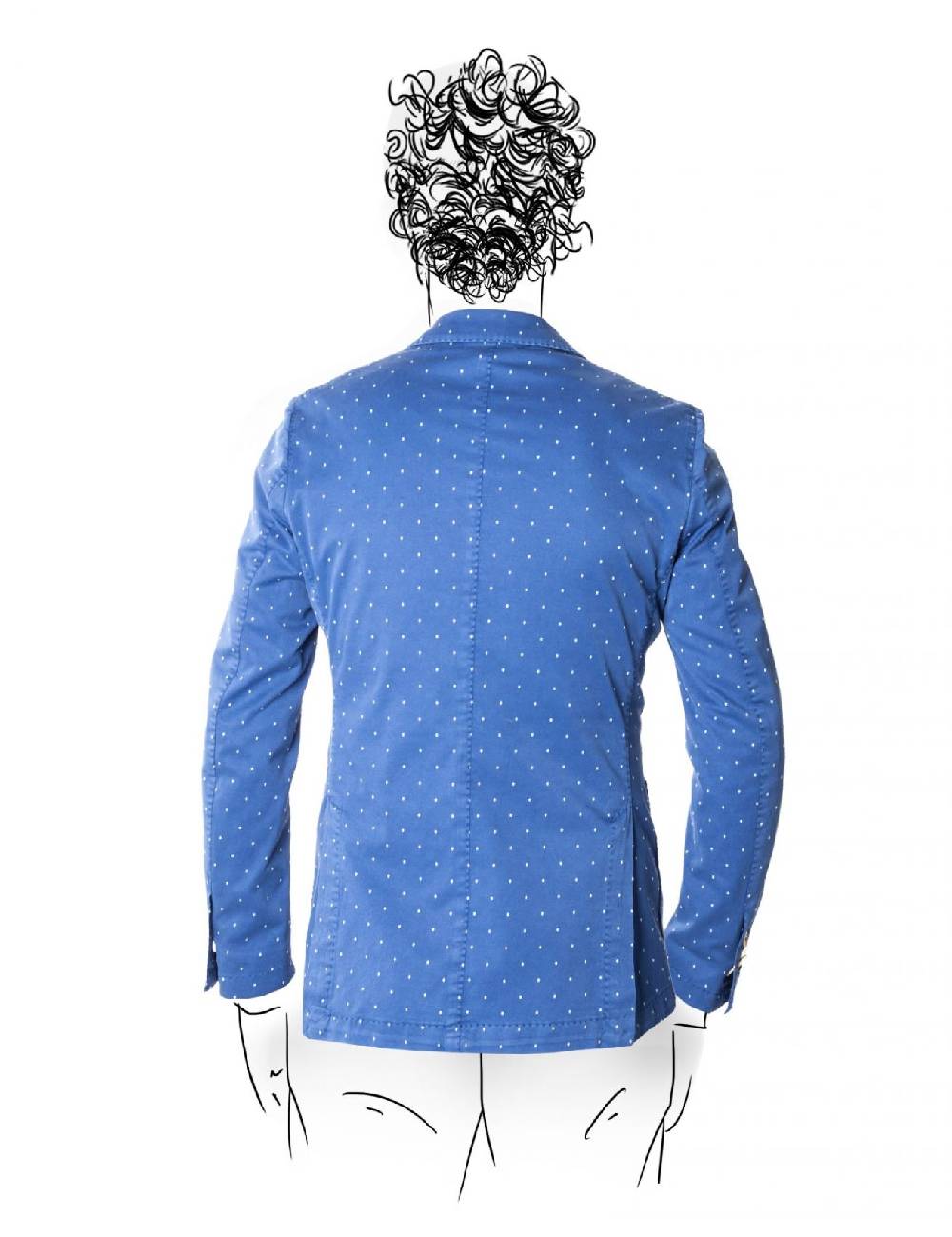 Fradi Giacca slim fit sfoderata fradi in cotone stretch a pois due colori Saldi Di Fabbrica