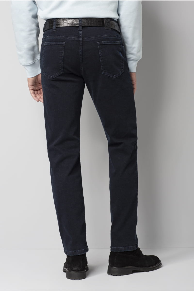 Meyer Jeans blu stone washed regular fit denim stretch bio m5 Moda