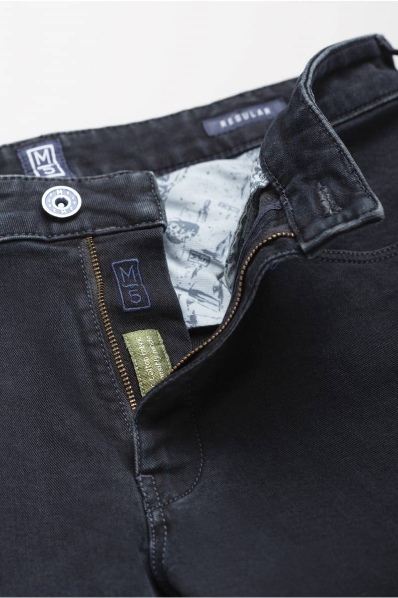 Meyer Jeans blu stone washed regular fit denim stretch bio m5 Moda