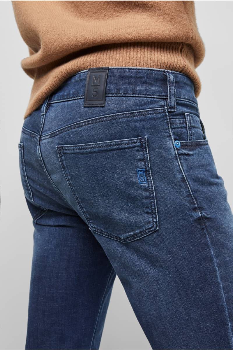 Meyer Jeans slim fit blu scuro stone washed m5 by meyer 2025