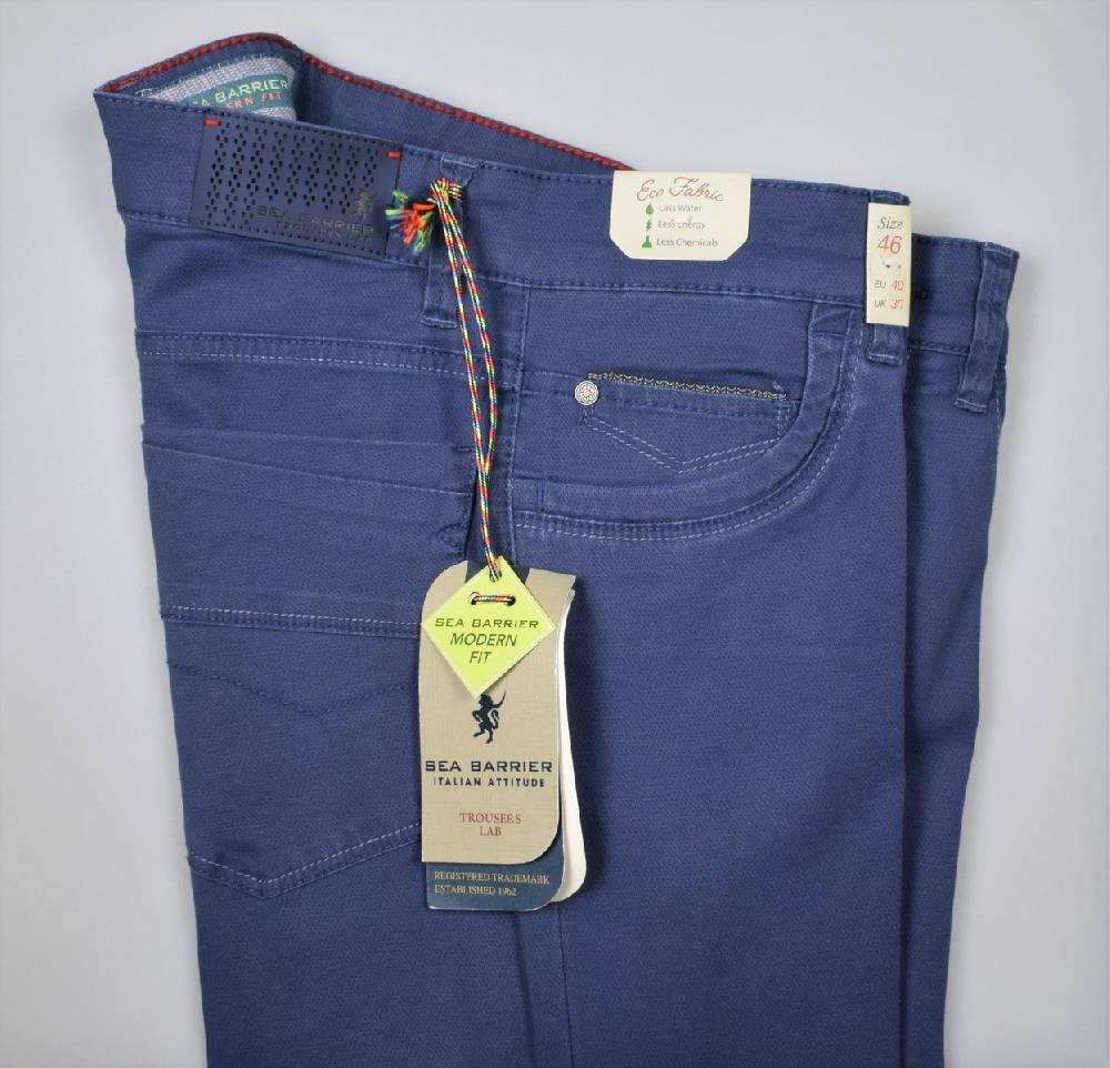 Sea Barrier Jeans cinque tasche blu in cotone stretch modern fit Acquista Ora
