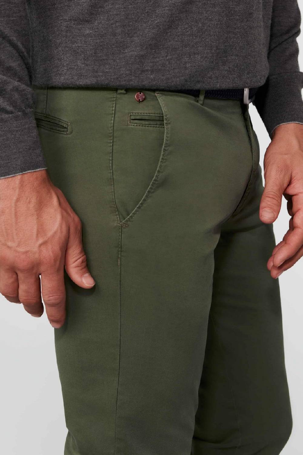 Meyer Pantalone verde oliva meyer cotone bio stretch modern fit Affare Del Giorno