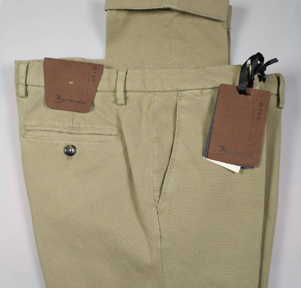 B Settecento Pantalone beige bsettecento in cotone stretch armaturato slim fit Negozio