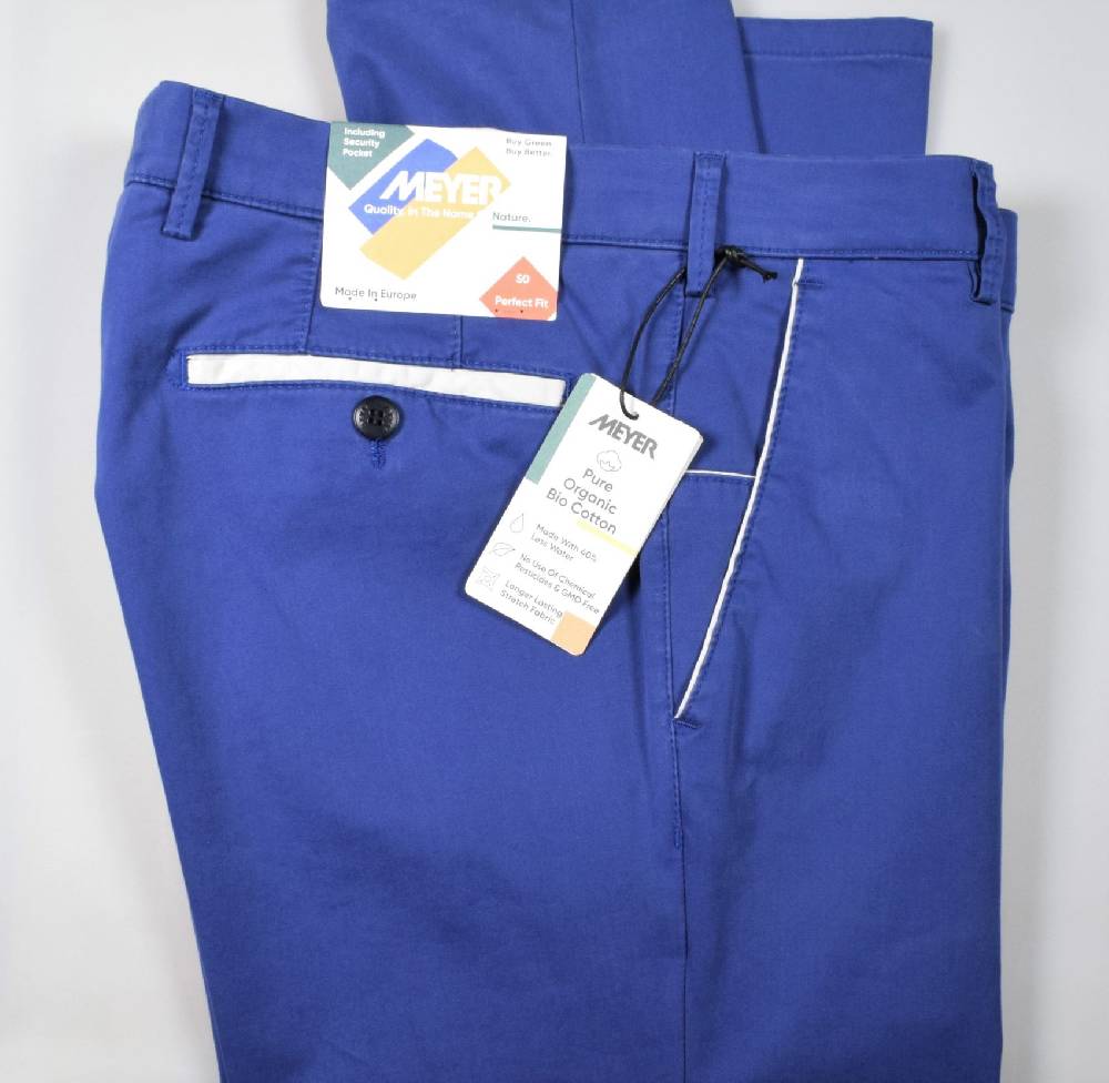 Meyer Pantalone meyer blu marine cotone bio vestibilità perfetta Promozione
