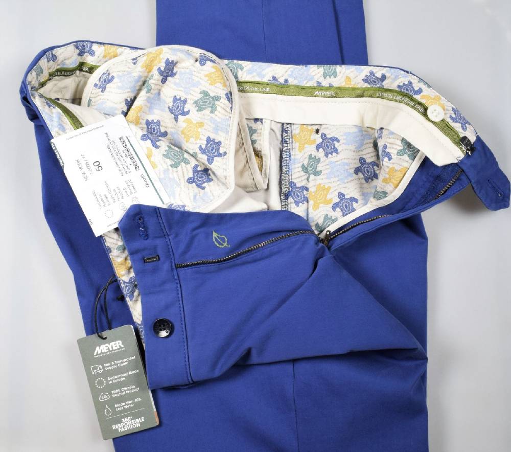 Meyer Pantalone meyer blu marine cotone bio vestibilità perfetta Promozione