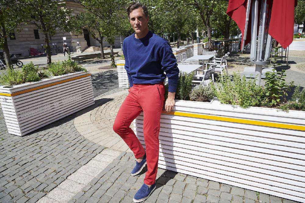 Meyer Pantalone meyer blu marine cotone bio vestibilità perfetta Promozione