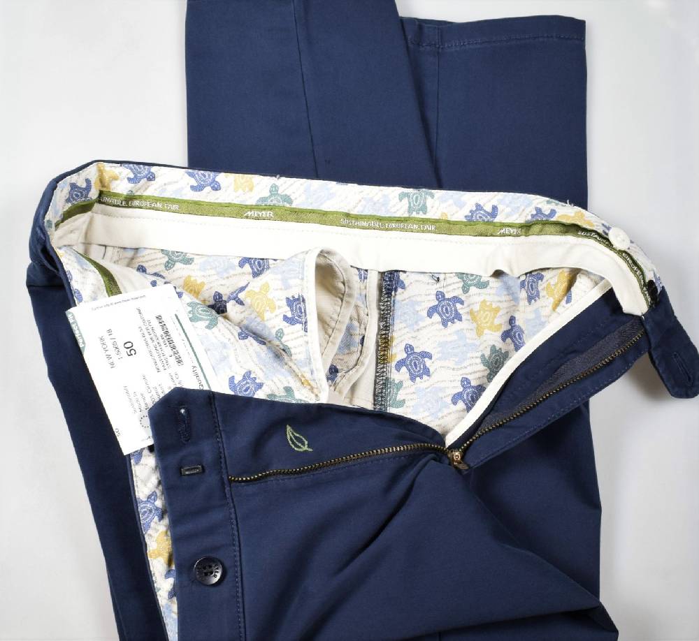 Meyer Pantalone meyer blu cotone bio vestibilità perfetta Pezzi Unici