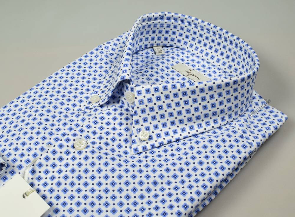 Ingram Camicia ingram button down cotone stampato regular fit Consegna Veloce