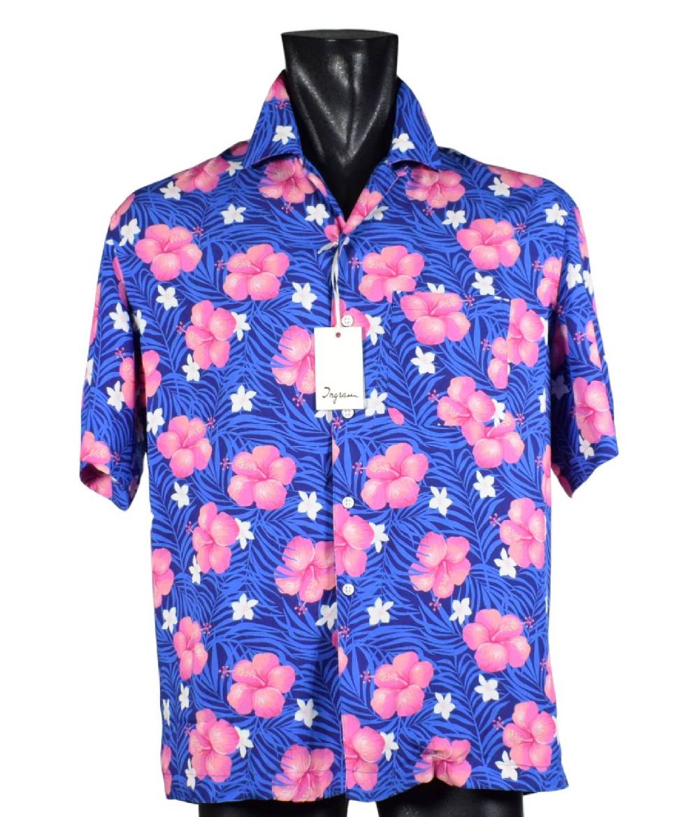 Camicia ingram fantasia floreale hawaiana collo bowling Affare Del Giorno
