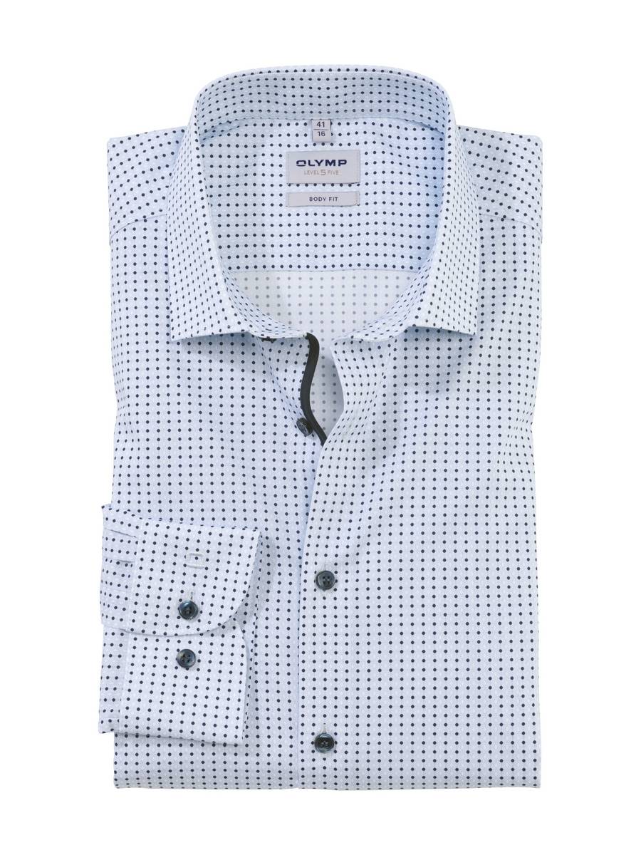 Olymp Camicia azzurra olymp slim fit cotone stretch stampato Convenienza