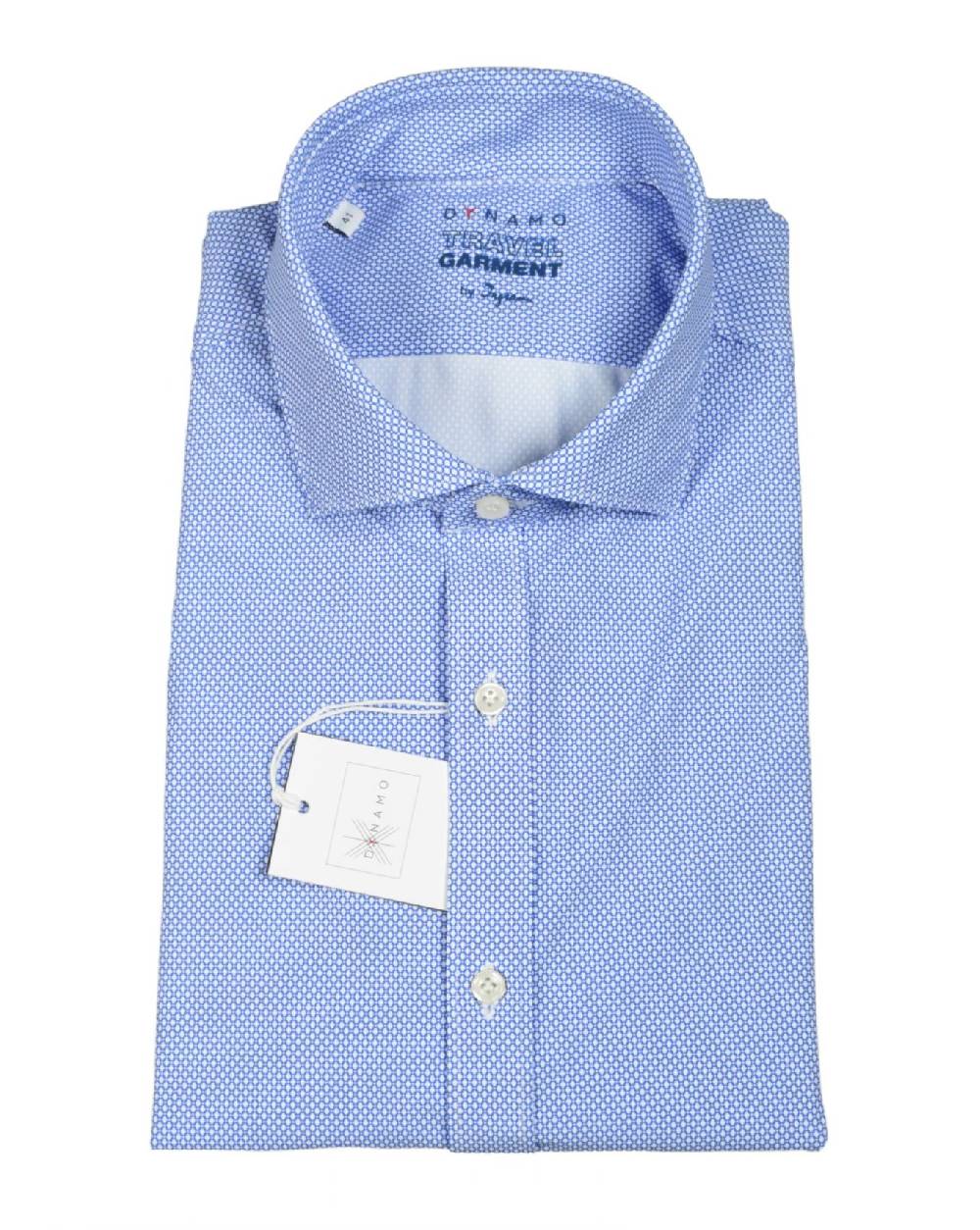 Ingram Camicia azzurra micro disegno ingram dynamo tessuto performante vestibilità slim fit Online
