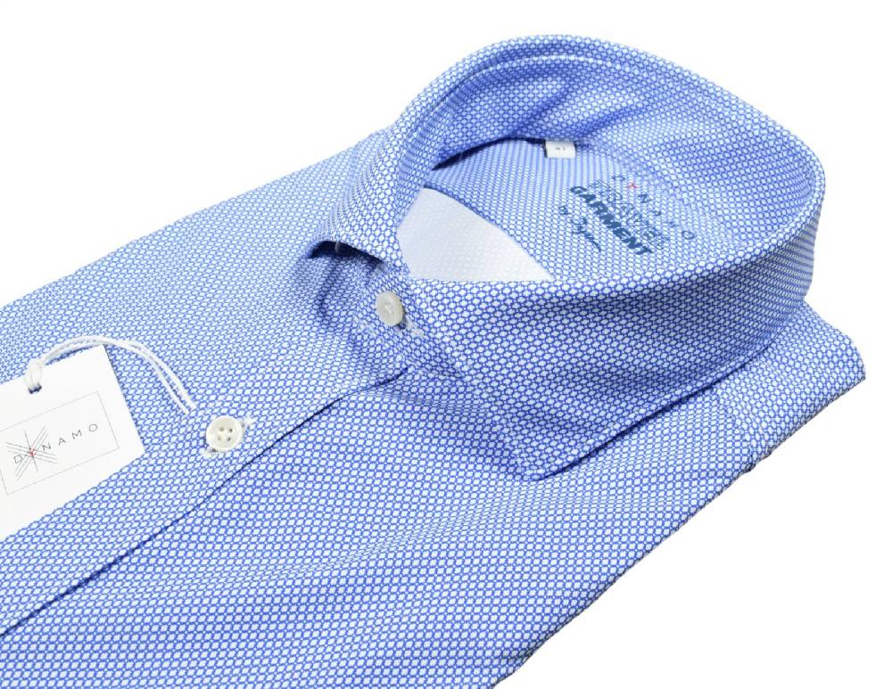 Ingram Camicia azzurra micro disegno ingram dynamo tessuto performante vestibilità slim fit Online