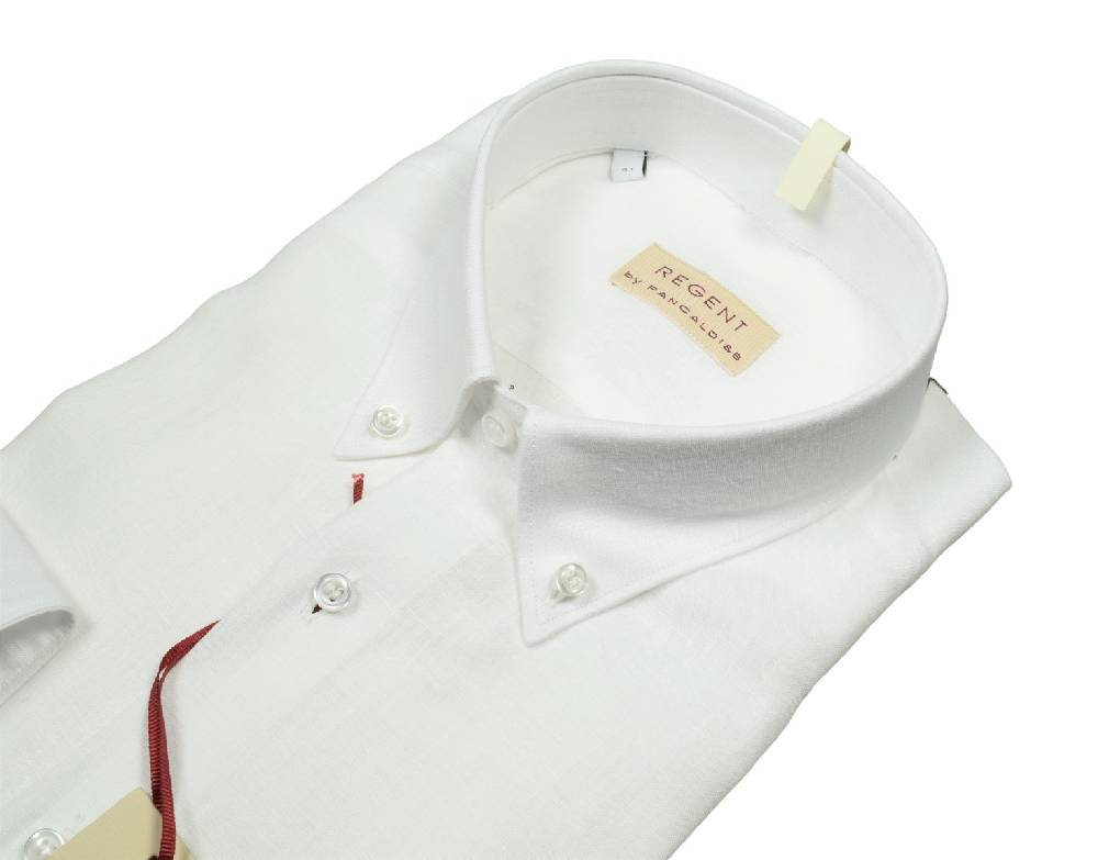 Regent by Pancaldi Camicia in puro lino bianca pancaldi regular fit Offerte