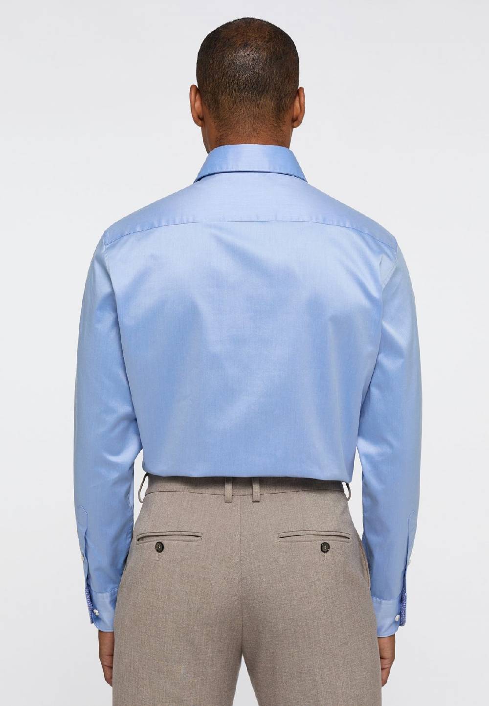 Eterna Camicia celeste eterna cotone twill ritorto modern fit interno in contrasto Hotsell