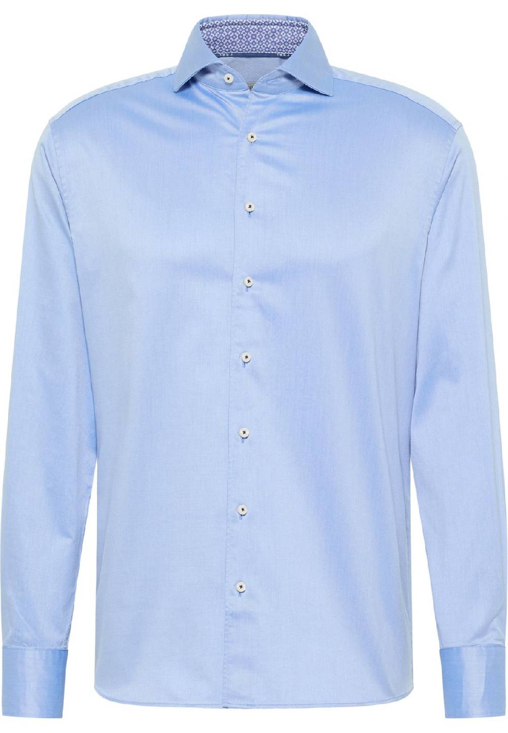 Eterna Camicia celeste eterna cotone twill ritorto modern fit interno in contrasto Hotsell