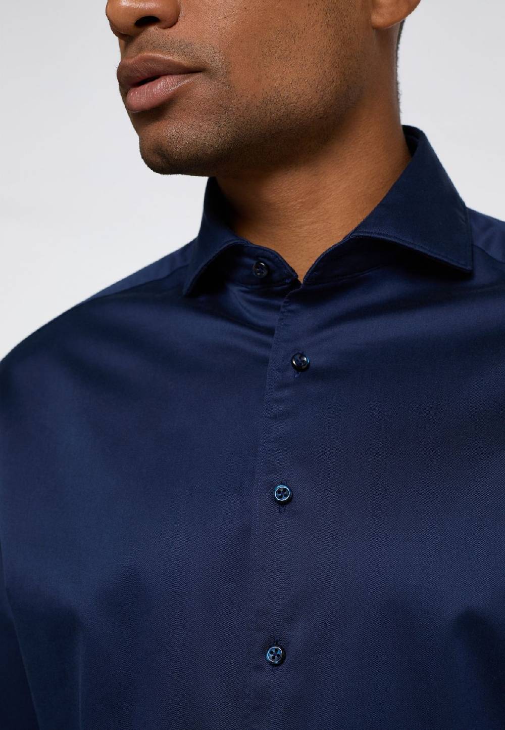 Eterna Camicia blu scuro eterna cotone twill ritorto modern fit Saldi Di Fabbrica