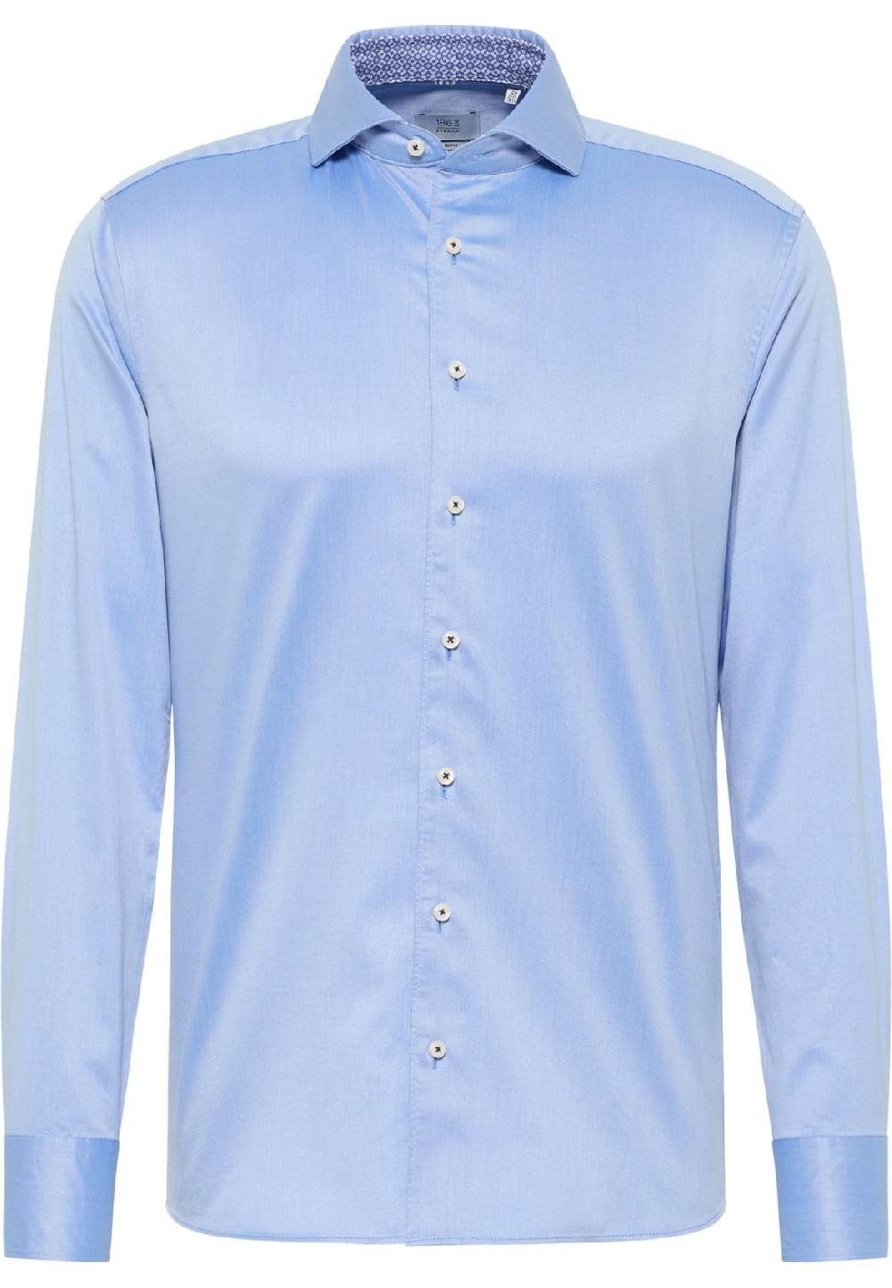 Eterna Camicia celeste eterna slim fit cotone twill interno in contrasto Negozio