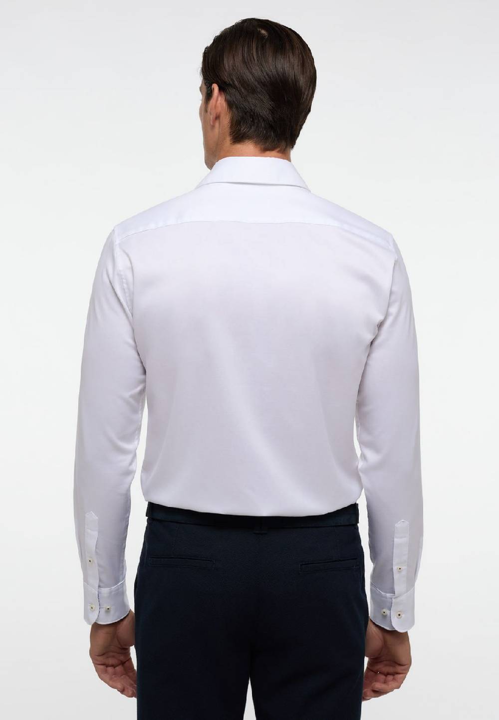Eterna Camicia bianca eterna slim fit cotone twill interno in contrasto In Saldo