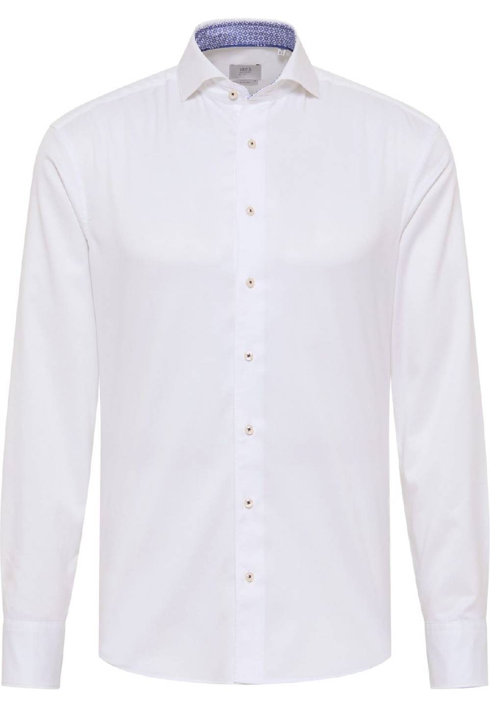 Eterna Camicia bianca eterna slim fit cotone twill interno in contrasto In Saldo