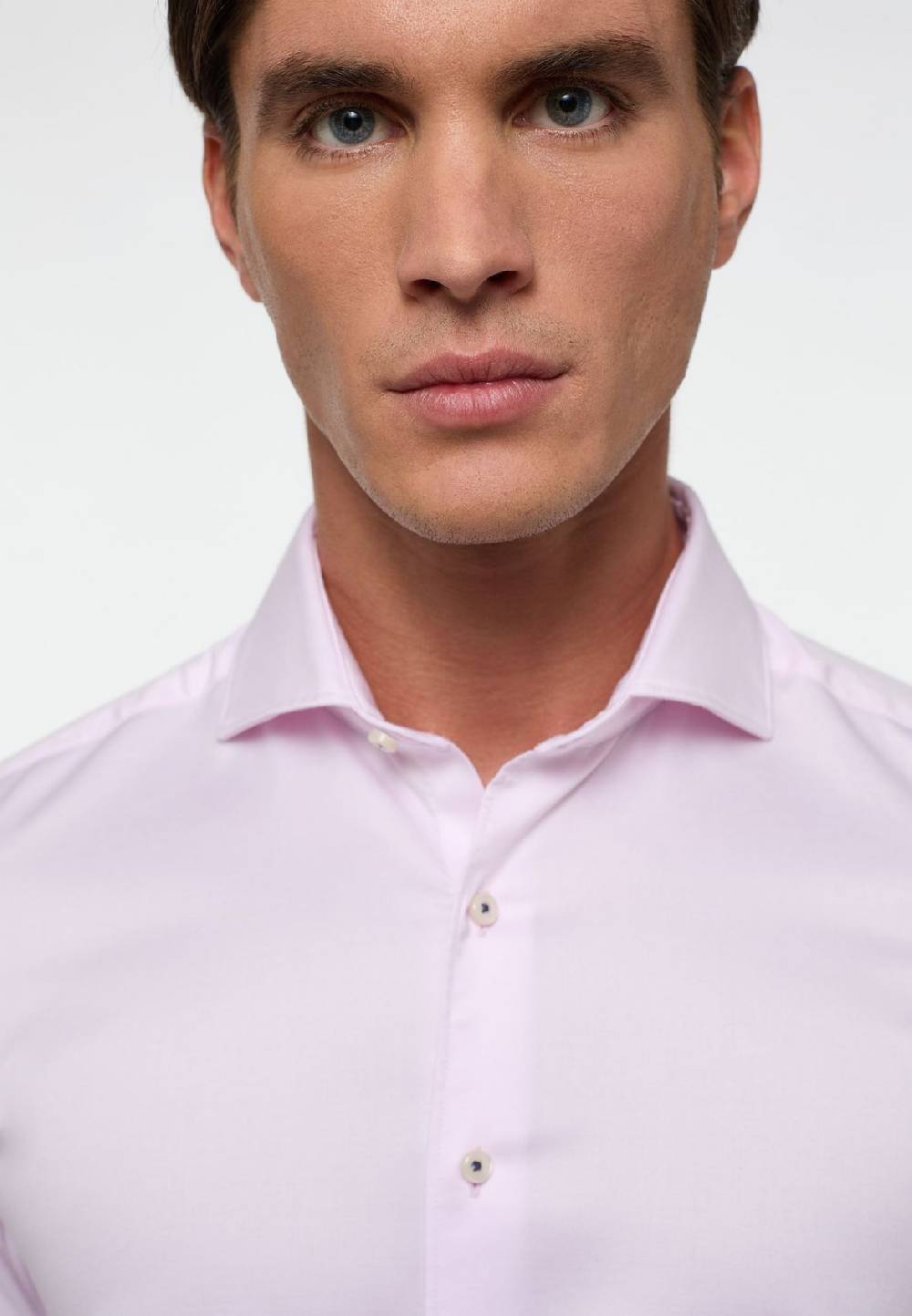 Eterna Camicia eterna slim fit rosa chiaro in cotone twill ritorto Nuova