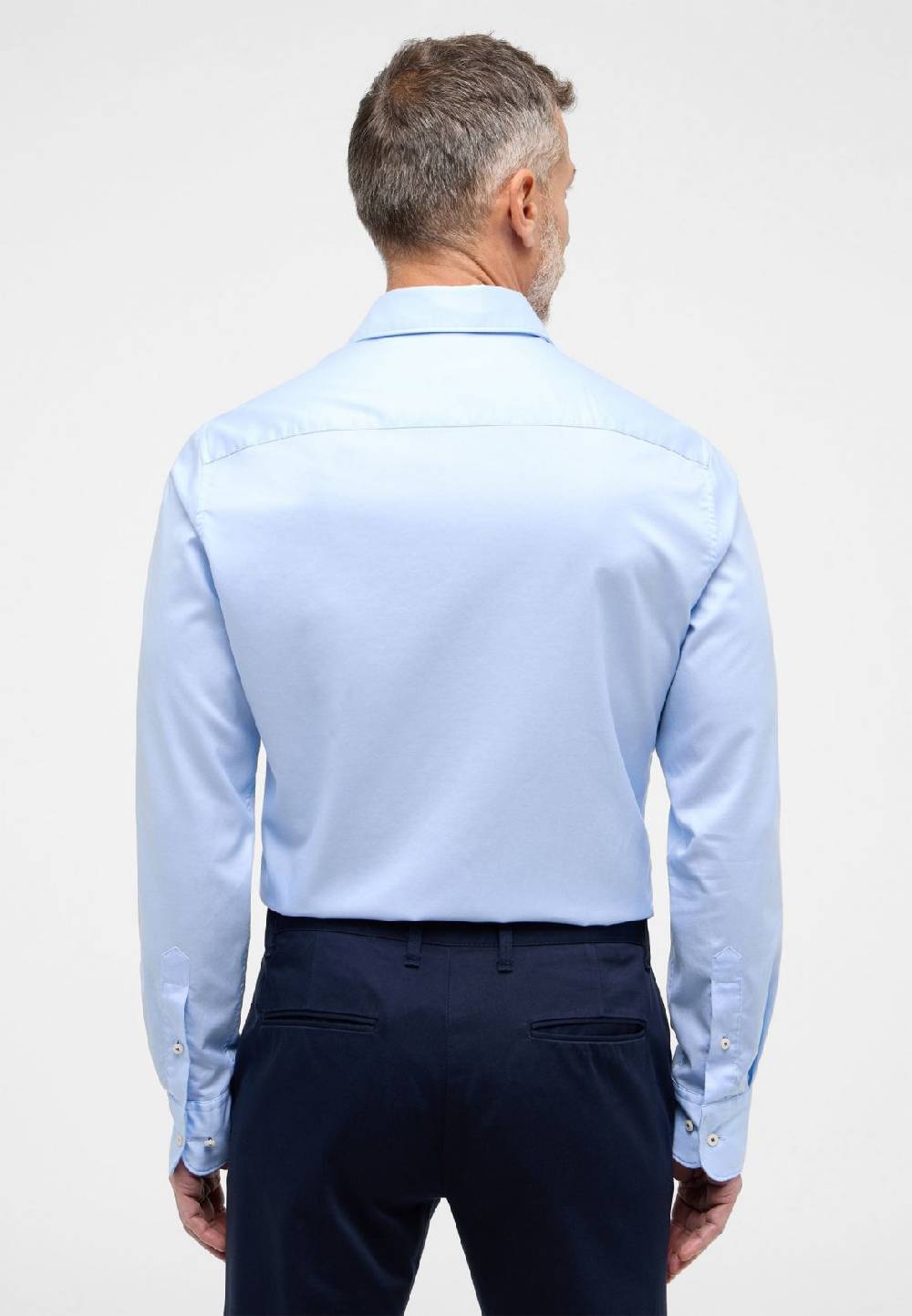 Eterna Camicia eterna slim fit celeste in cotone twill ritorto Spedizione gratuita