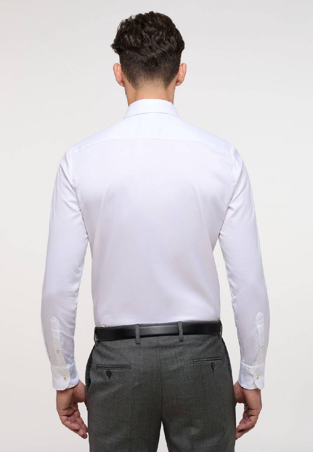 Eterna Camicia eterna slim fit bianca in cotone twill ritorto Sconto di tempo limitato