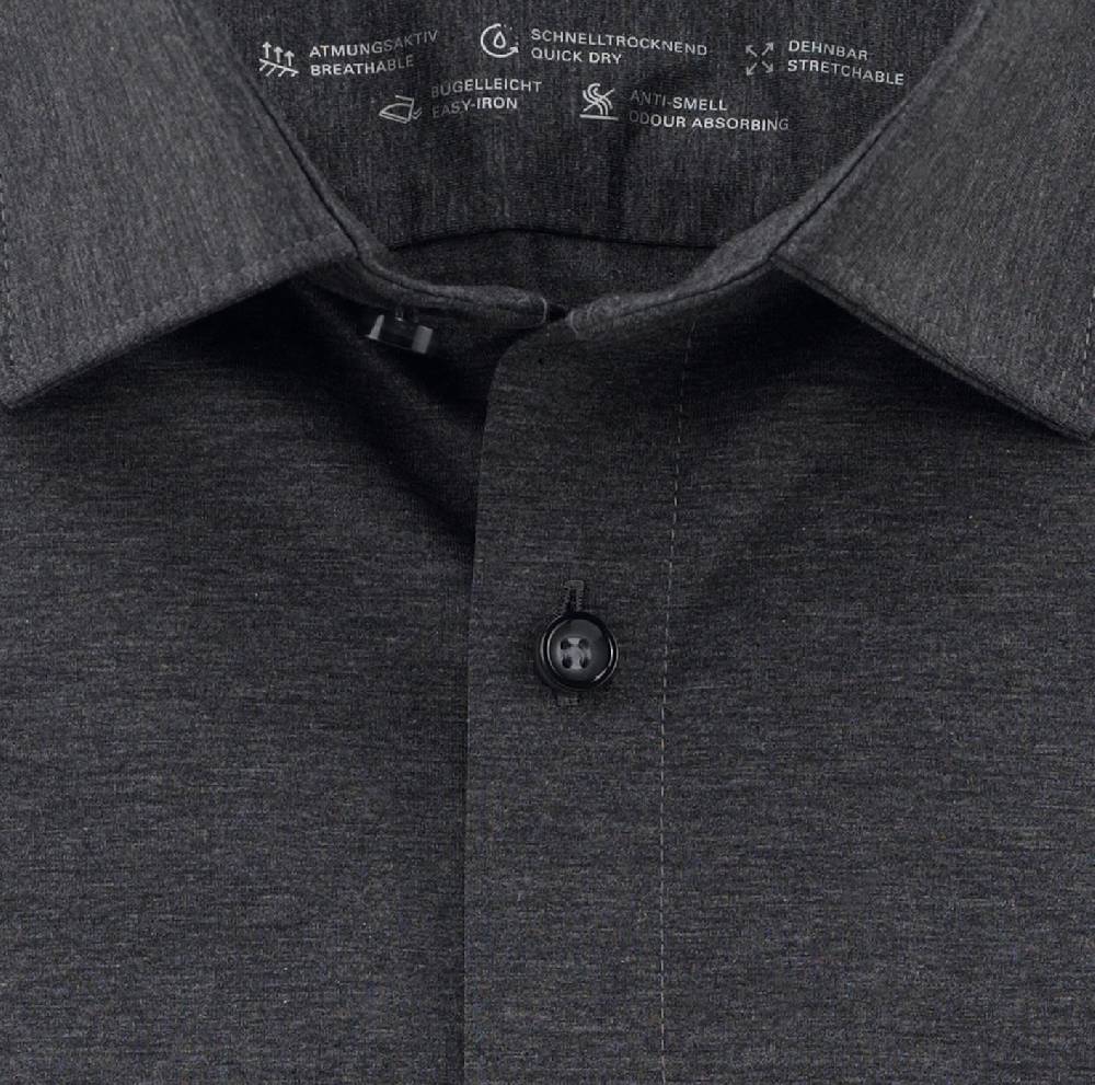 Olymp Camicia olymp grigio antracite in jersey super slim fit Negozio online di fabbrica