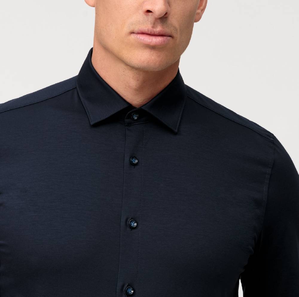 Olymp Camicia olymp blu scuro in jersey super slim fit Offerta speciale