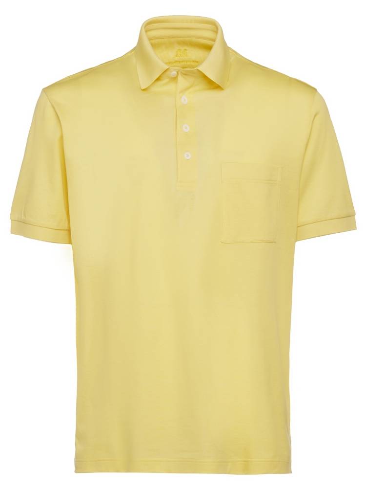 Montechiaro Polo manica corte montechiaro in filo di scozia con taschino Grande vendita