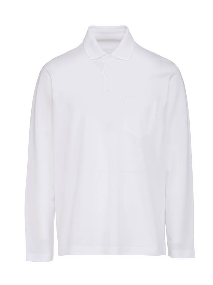Montechiaro Polo manica lunga montechiaro in filo di scozia con taschino Flash Sale