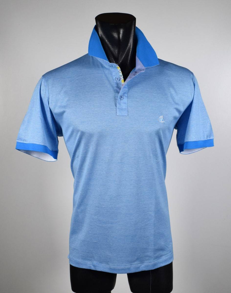 Vela Blu Polo vela blu turchese in filo di scozia modern fit Fornitura limitata