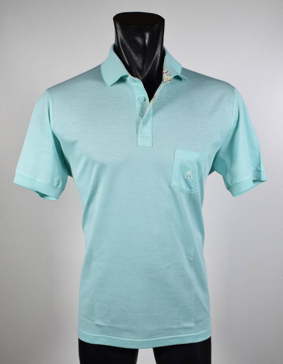 Vela Blu Polo verde acqua velablu in filo di scozia modern fit Offerta esclusiva
