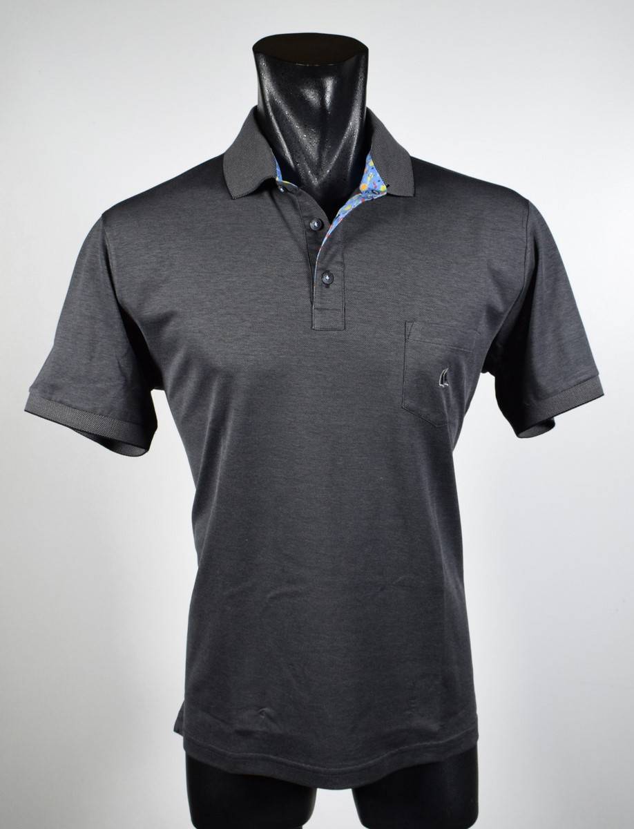 Vela Blu Polo nera velablu in filo di scozia modern fit Vendite stagionali