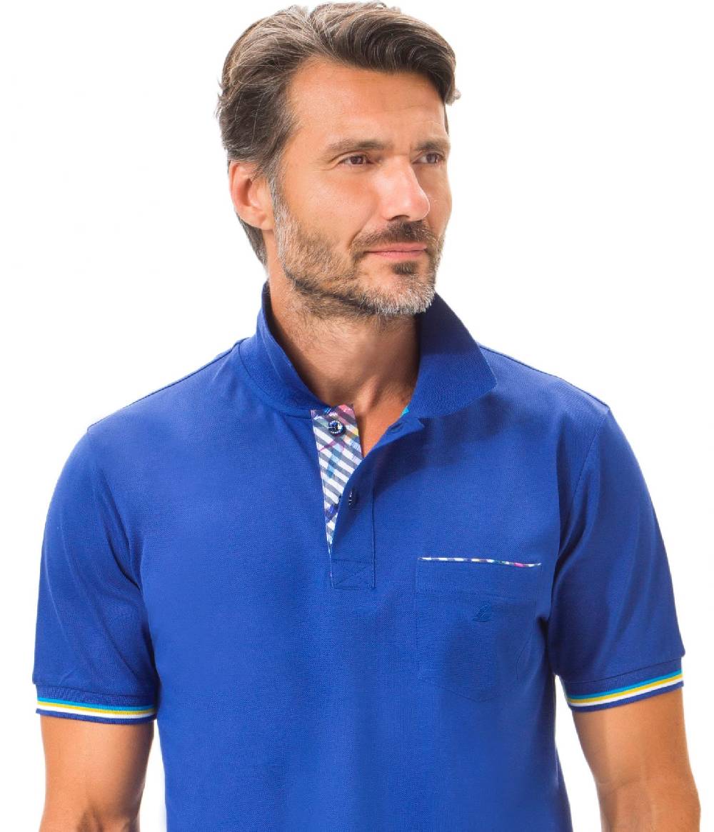 Green Coast Polo green coast blu scuro con taschino in filo di scozia Offerta natalizia