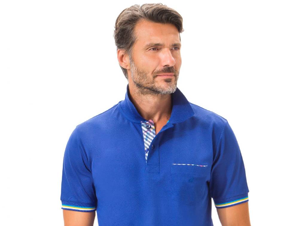 Green Coast Polo green coast blu marine con taschino in filo di scozia Offerta Pasqua