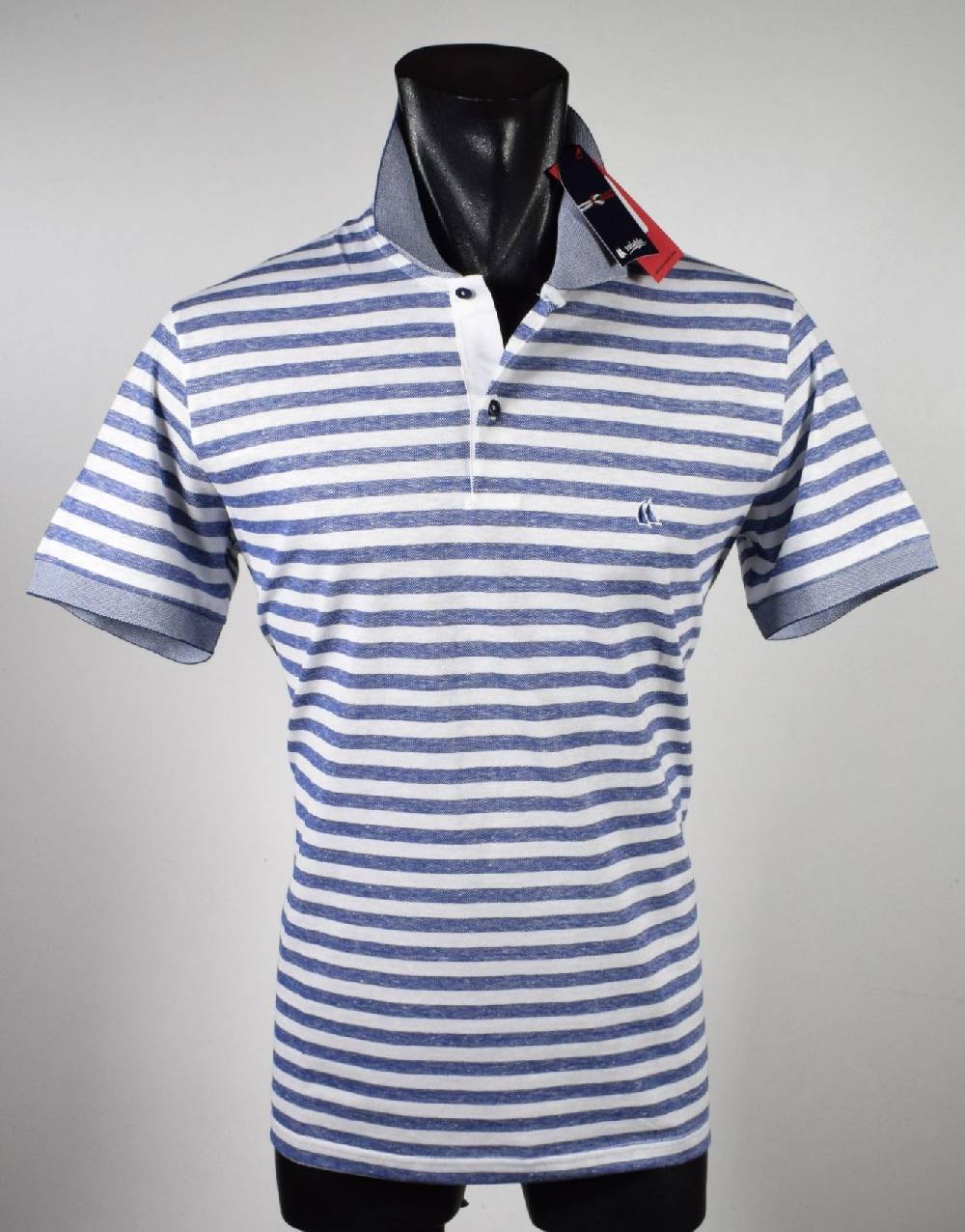 Vela Blu Polo in cotone e lino velablu a righe azzurro Offerta San Valentino