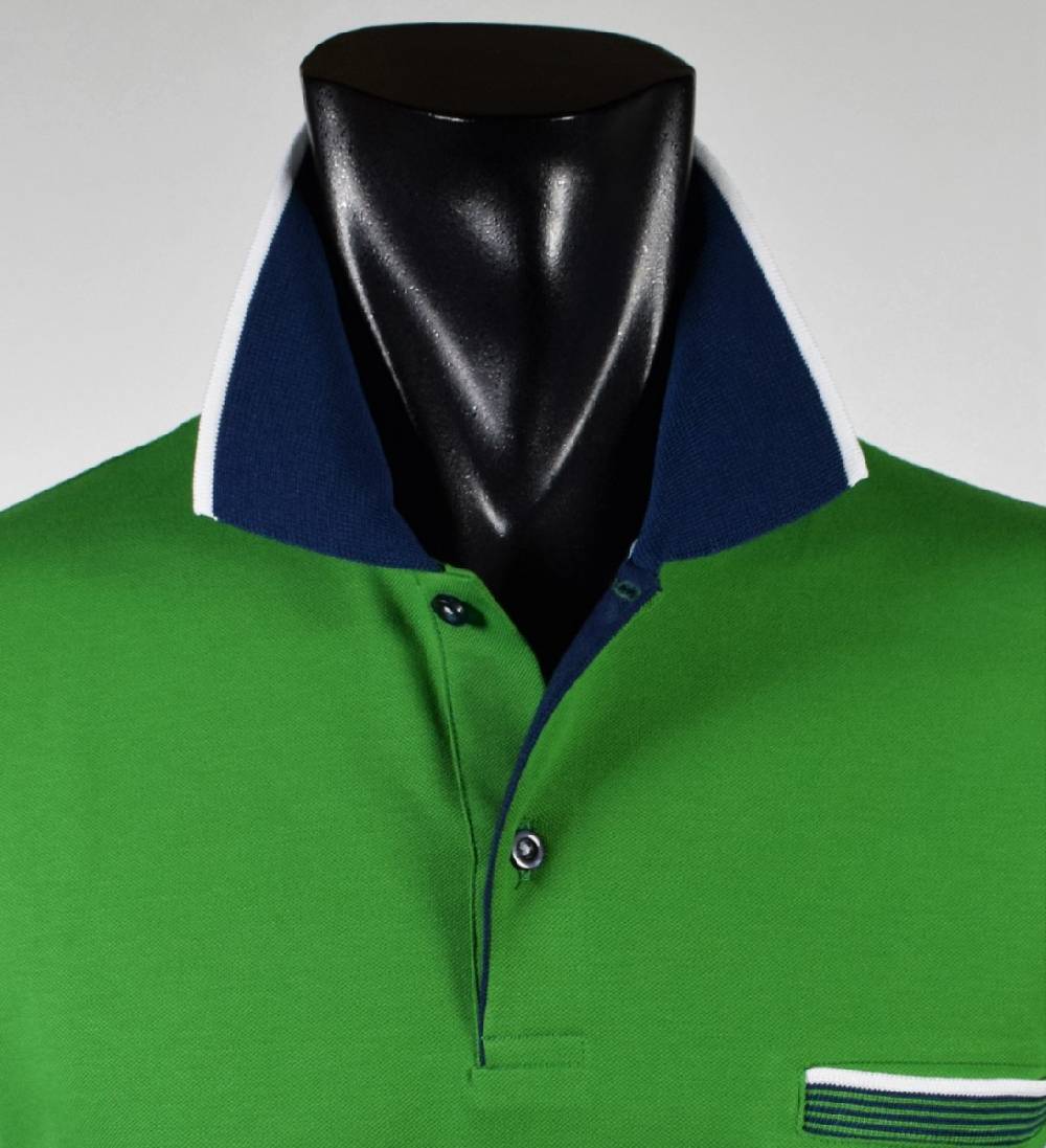 Vela Blu Polo vela blu in filo di scozia verde modern fit Smaltimento dello stoccaggio