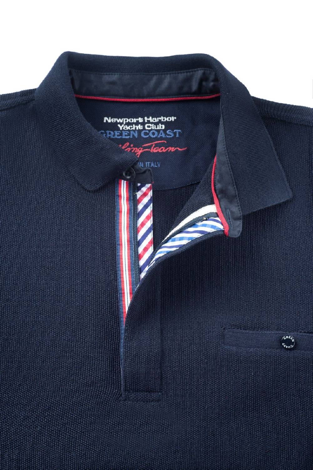 Green Coast Polo blu green coast modern fit filato nautico idrorepellente Offerta temporanea