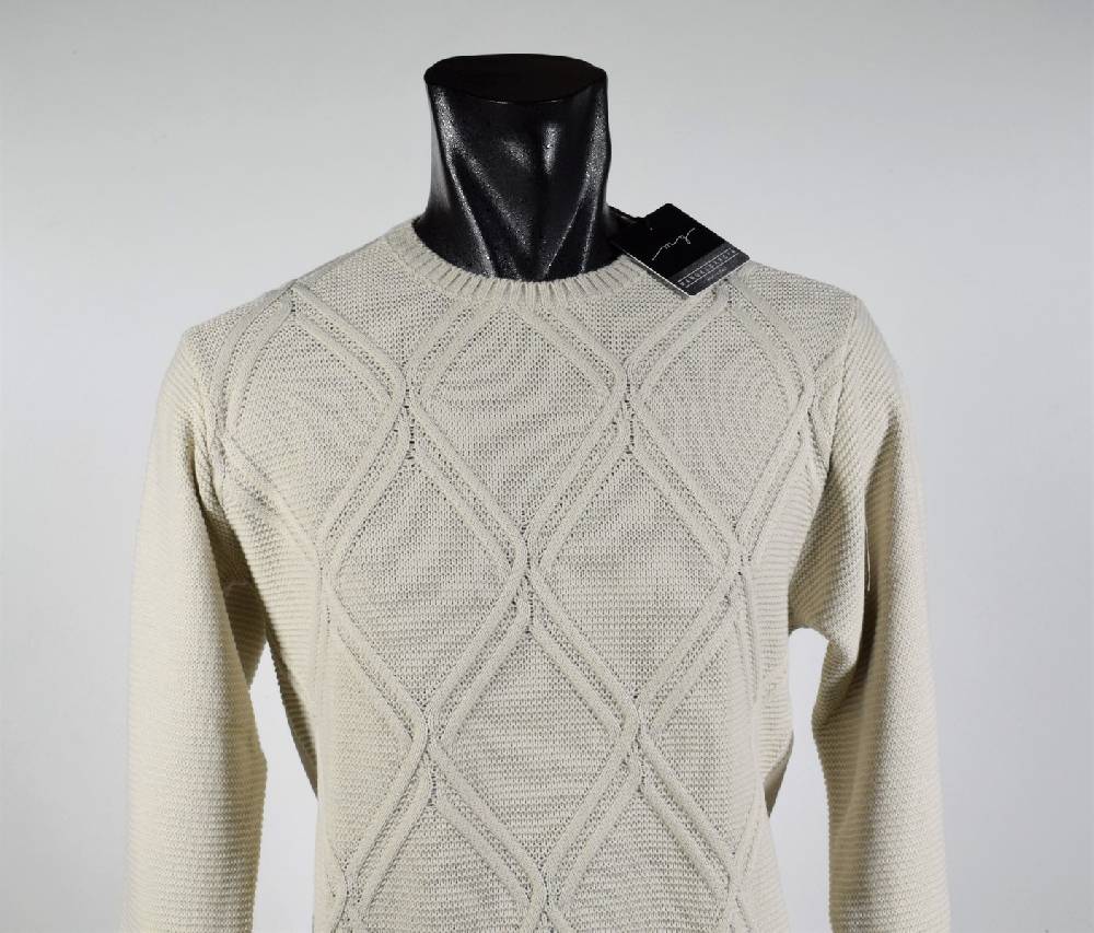 Manuel Garcia Girocollo manuel garcia beige in misto lana Latest stili