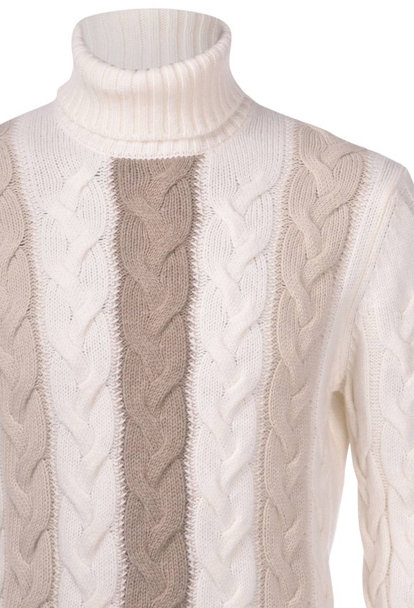 Gran Sasso Maglione a dolcevita gran sasso beige in pura lana air wool Discount Store per i nuovi prodotti