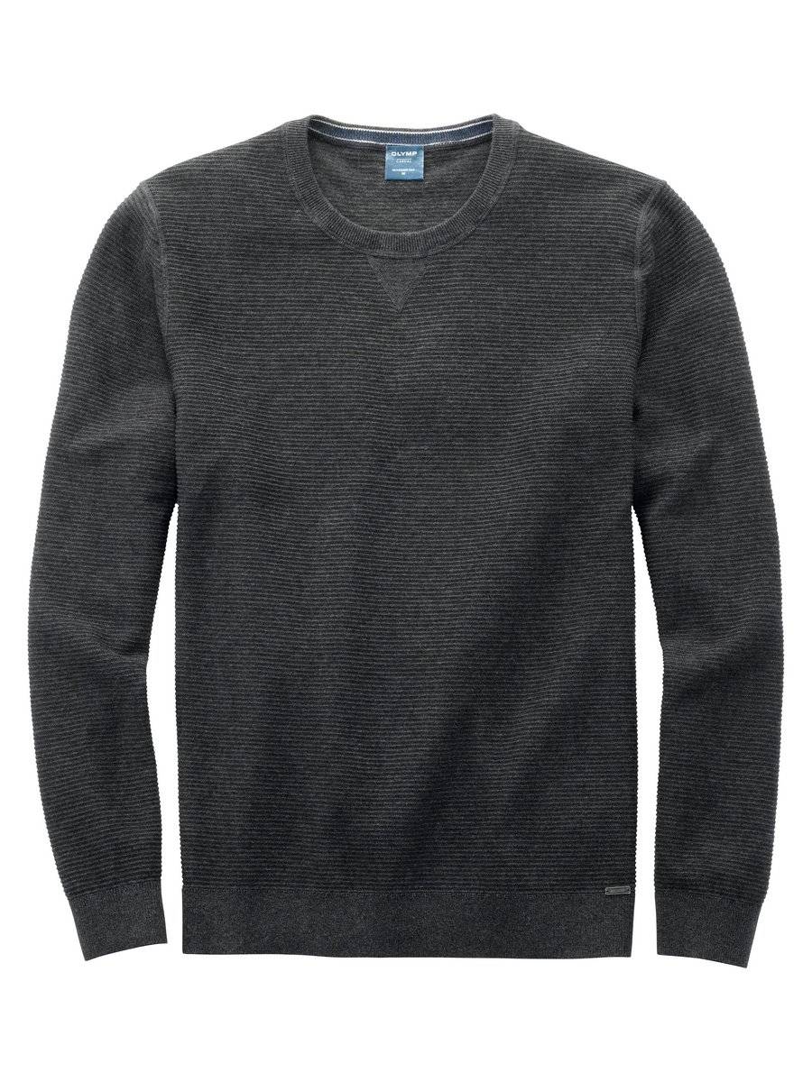 Olymp Maglione girocollo olymp grigio antracite in cotone bio modern fit Enormi sconti
