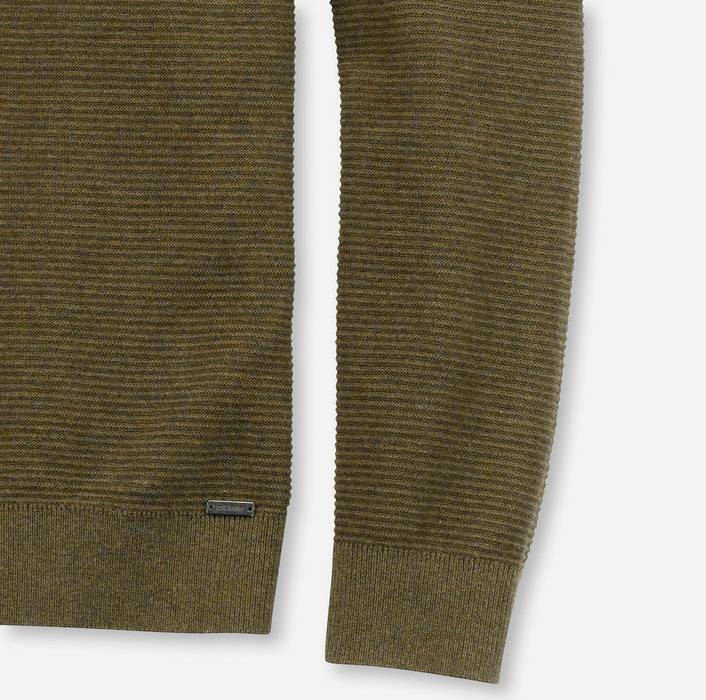Olymp Maglione girocollo olymp verde oliva in cotone bio modern fit 50% di sconto con spedizione gratuita