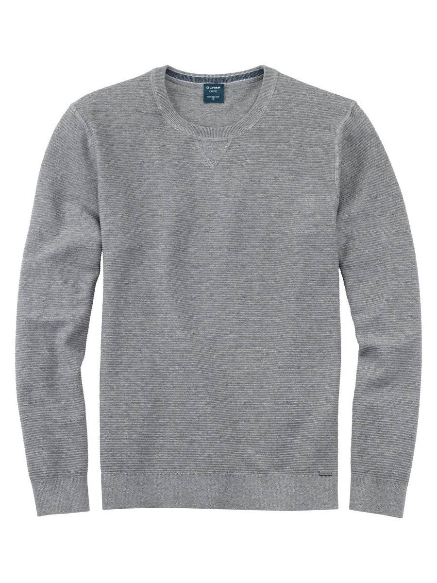 Olymp Maglione girocollo olymp grigio in cotone bio modern fit Trasporto libero internazionale