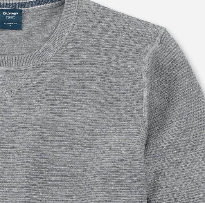 Olymp Maglione girocollo olymp grigio in cotone bio modern fit Trasporto libero internazionale
