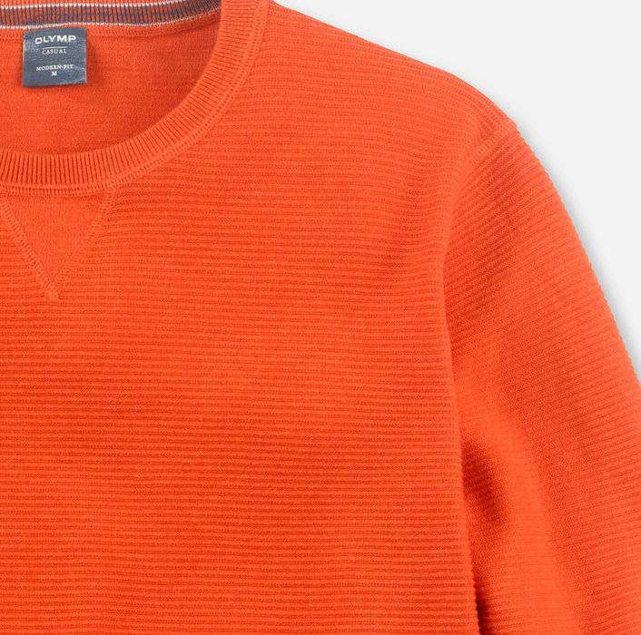 Olymp Maglione girocollo olymp arancio in cotone bio modern fit Limitato a 3 giorni