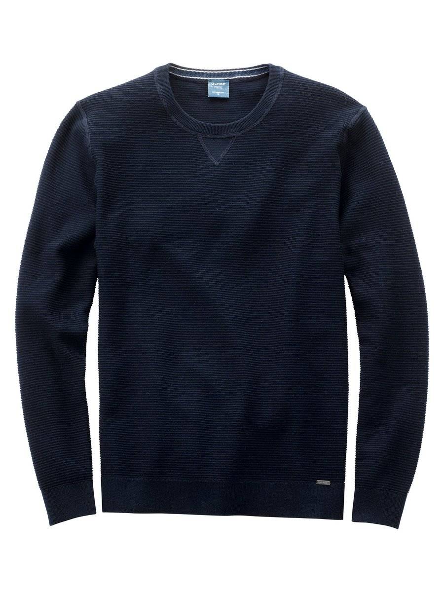 Olymp Maglione girocollo olymp blu in cotone bio modern fit In vendita