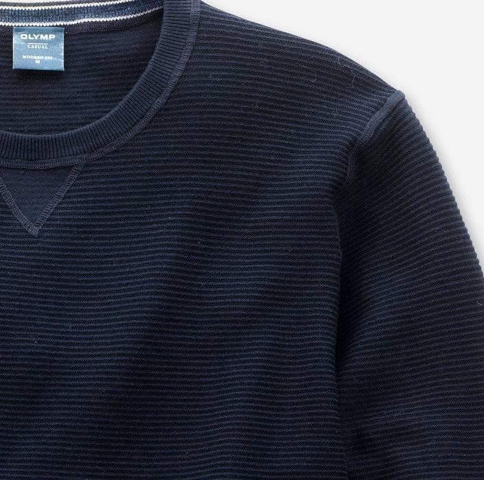 Olymp Maglione girocollo olymp blu in cotone bio modern fit In vendita